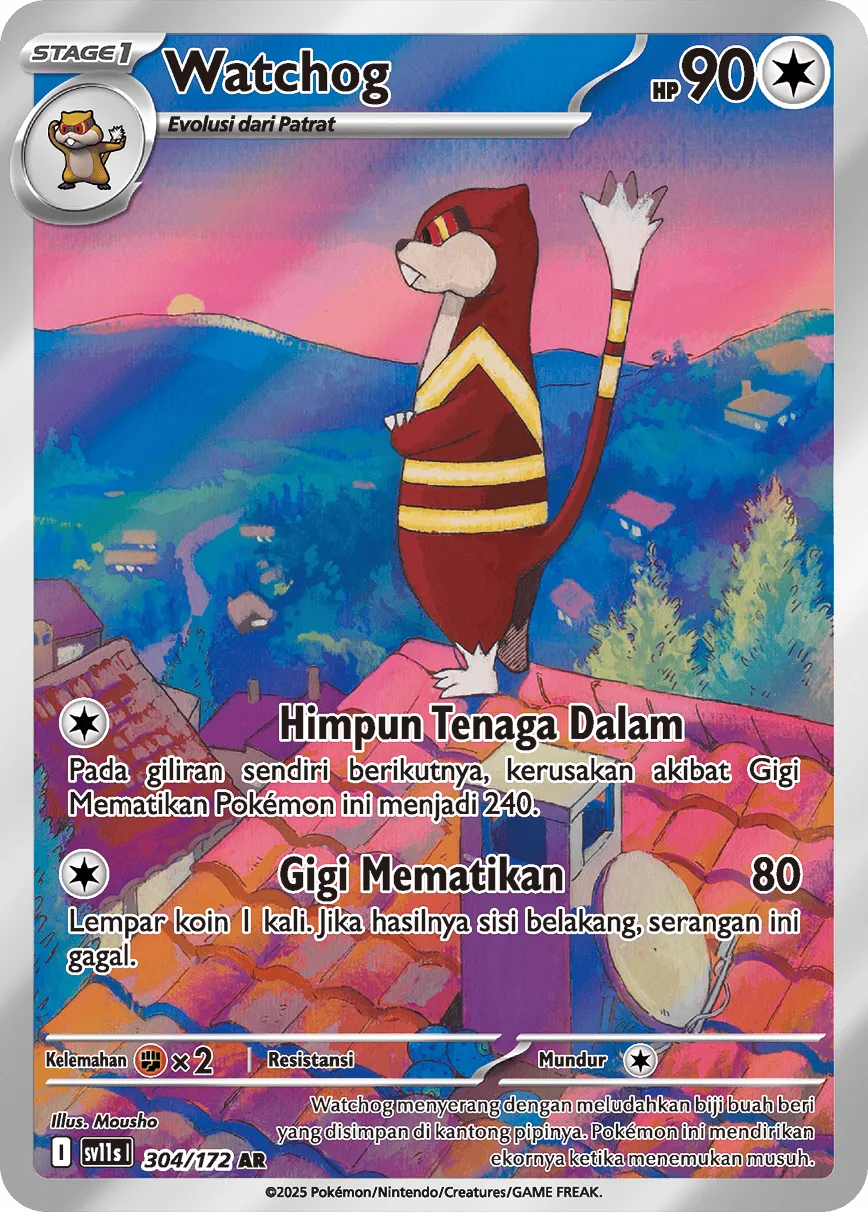 Watchog 304 — Black And White (Indonesian Pokémon TCG card)