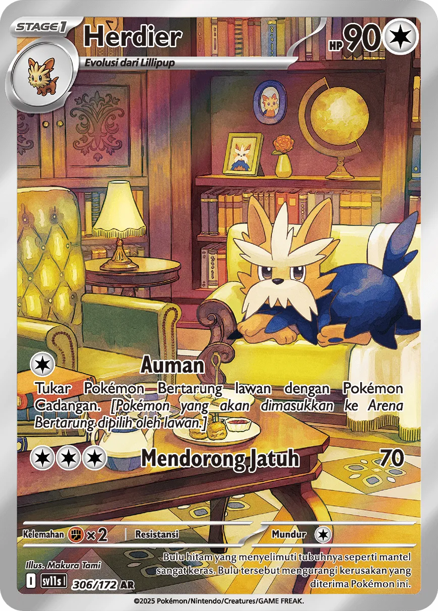 Herdier 306 — Black And White (Indonesian Pokémon TCG card)