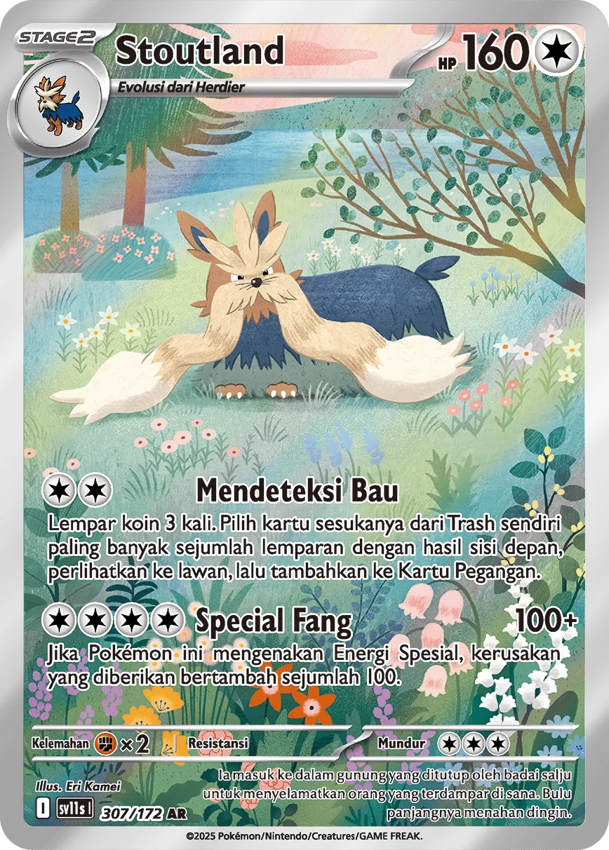 Stoutland 307 — Black And White (Indonesian Pokémon TCG card)