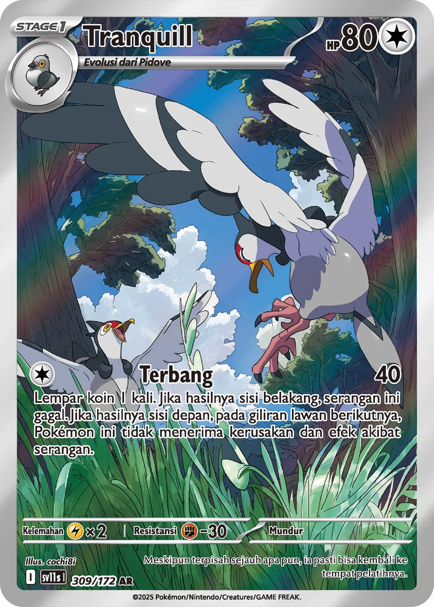 Tranquill 309 — Black And White (Indonesian Pokémon TCG card)