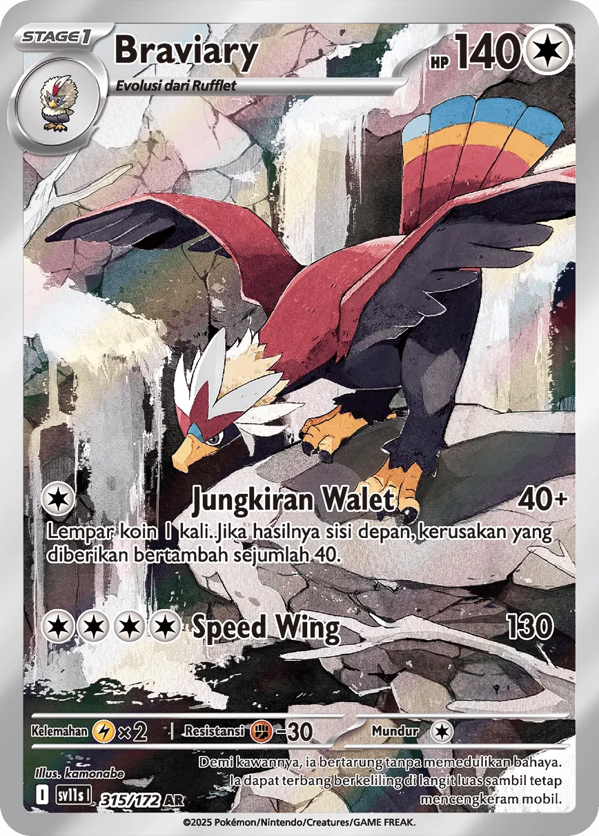 Braviary 315 — Black And White (Indonesian Pokémon TCG card)