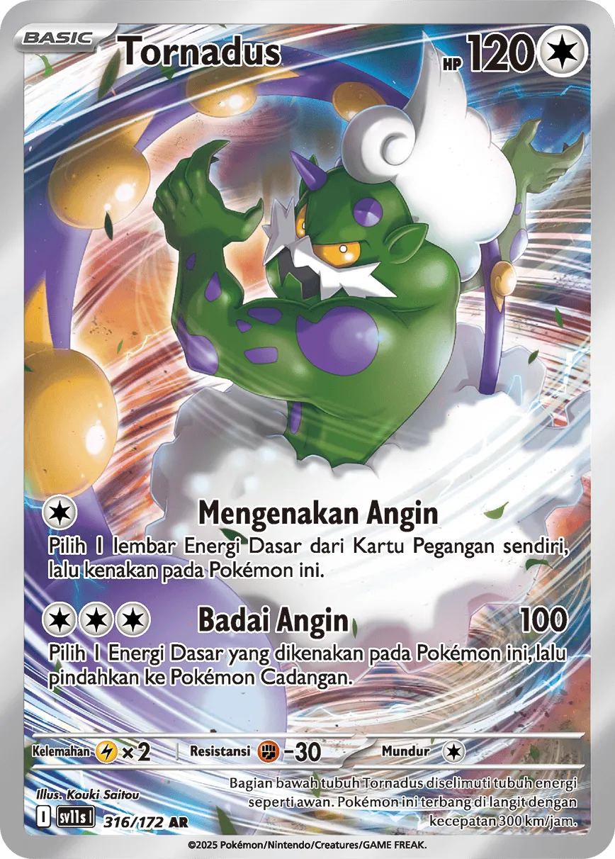 Tornadus 316 — Black And White (Indonesian Pokémon TCG card)
