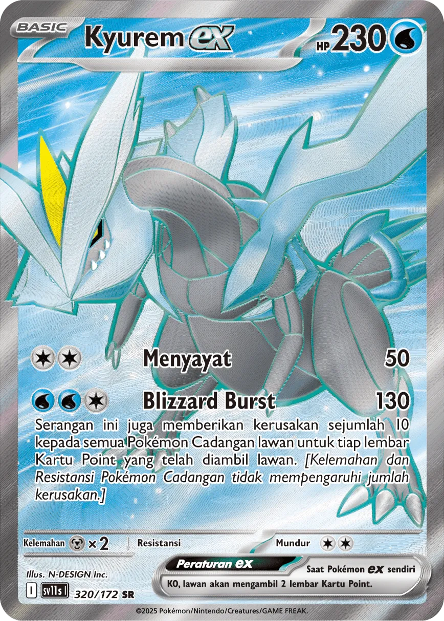 Kyurem ex 320 — Black And White (Indonesian Pokémon TCG card)