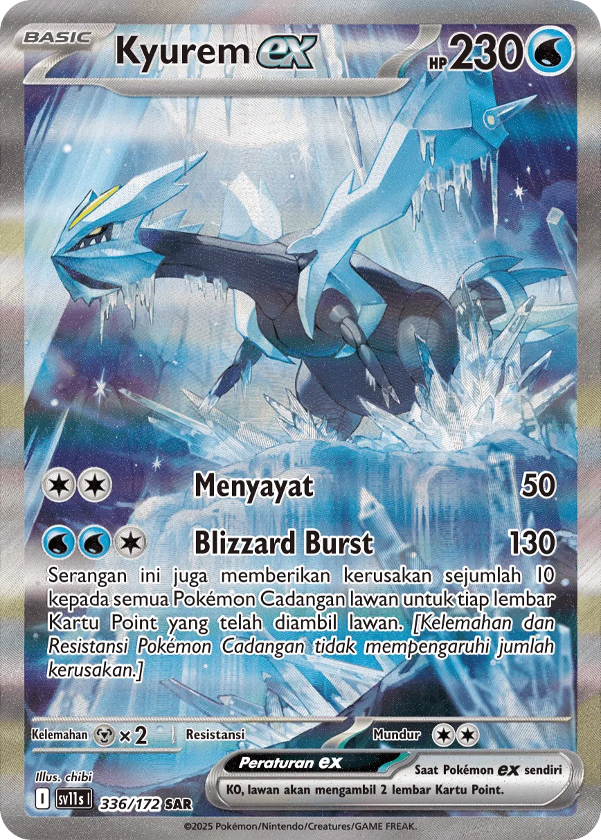 Kyurem ex 336 — Black And White (Indonesian Pokémon TCG card)