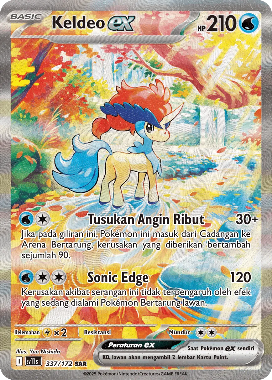 Keldeo ex 337 — Black And White (Indonesian Pokémon TCG card)