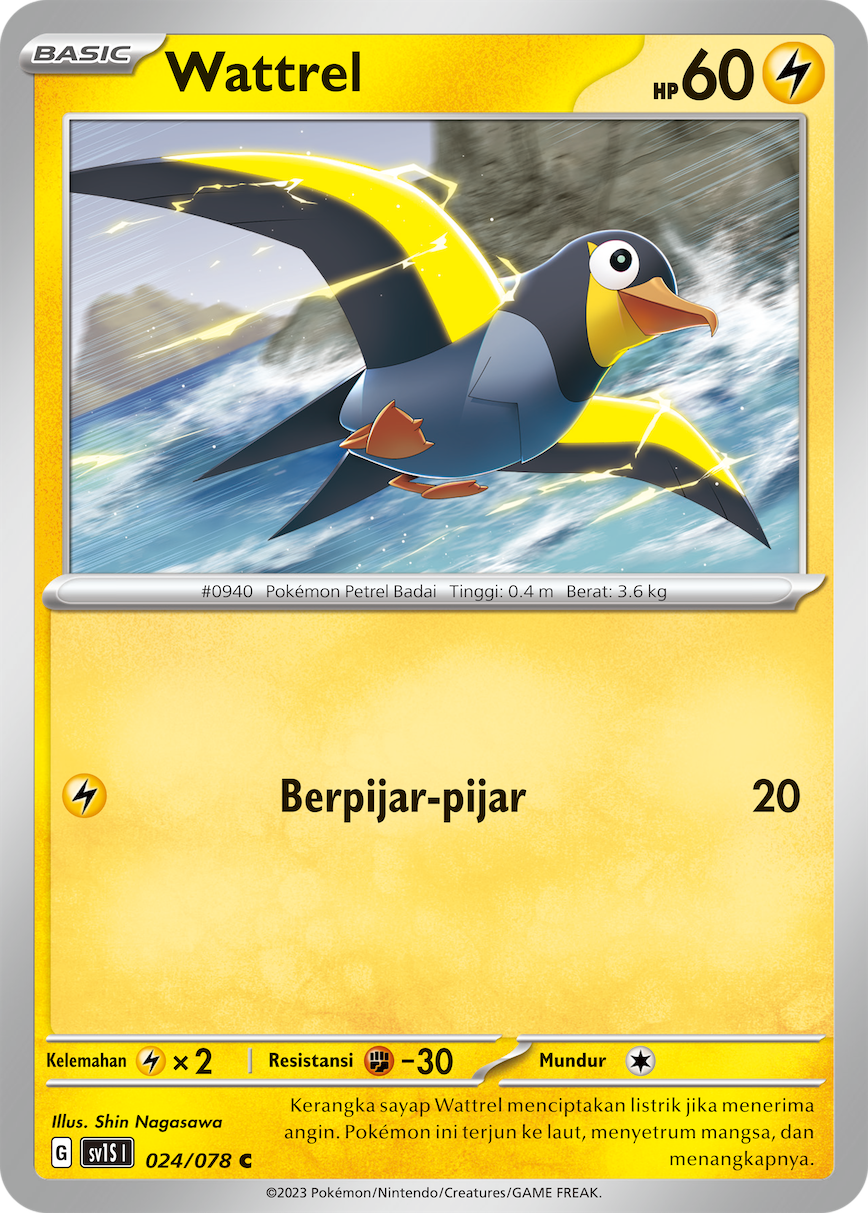 Wattrel 024 — Scarlet ex (Indonesian Pokémon TCG card)