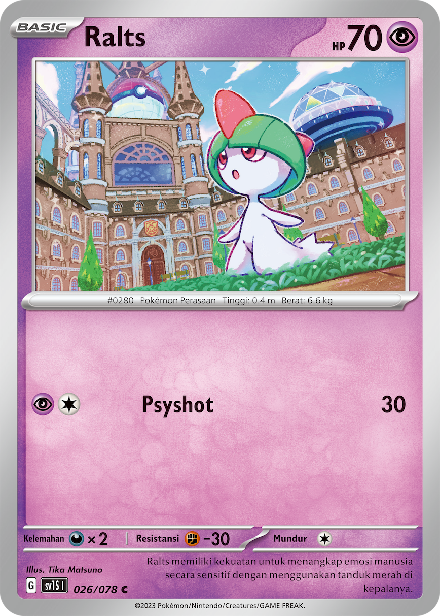 Ralts 026 — Scarlet ex (Indonesian Pokémon TCG card)