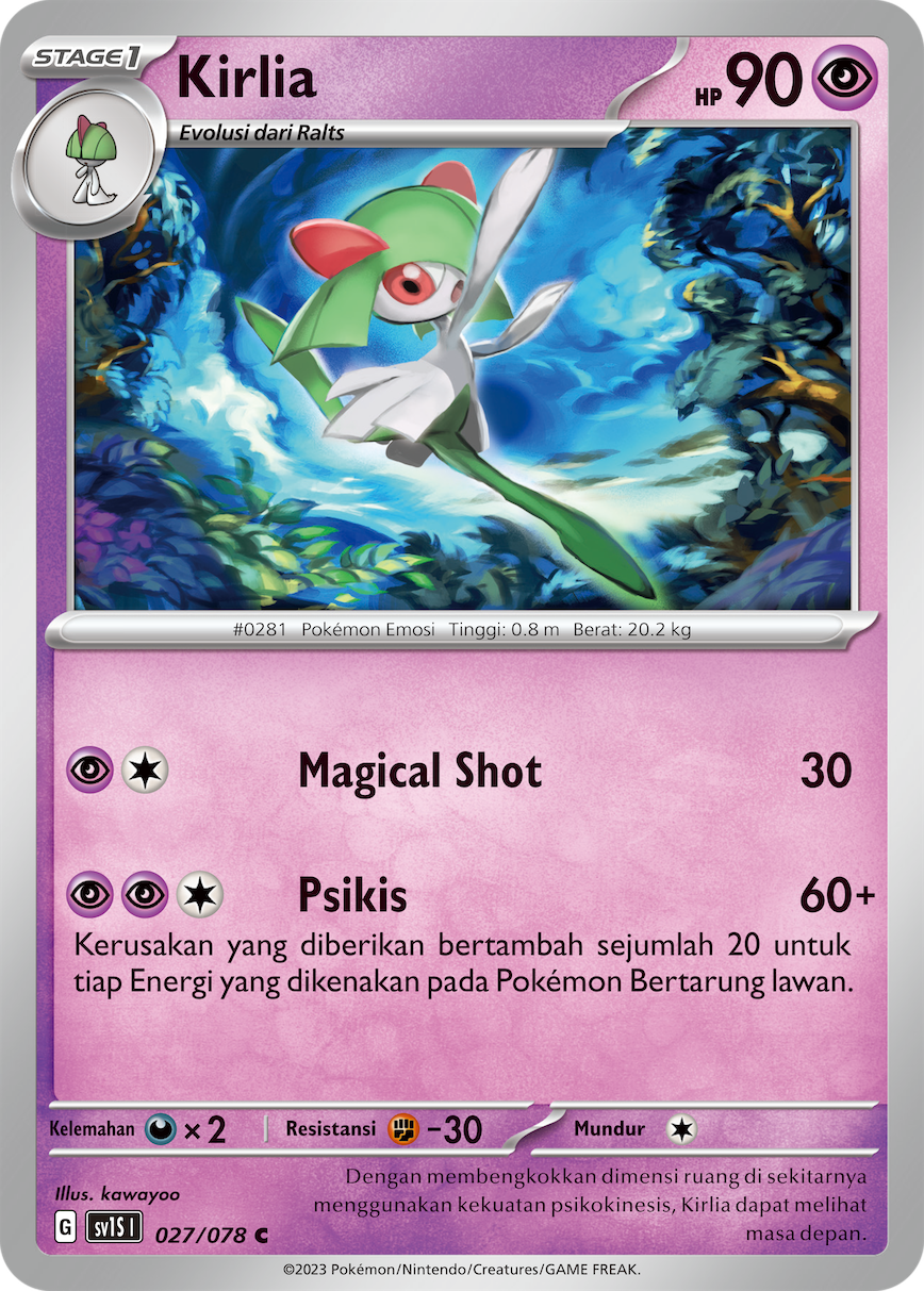 Kirlia 027 — Scarlet ex (Indonesian Pokémon TCG card)