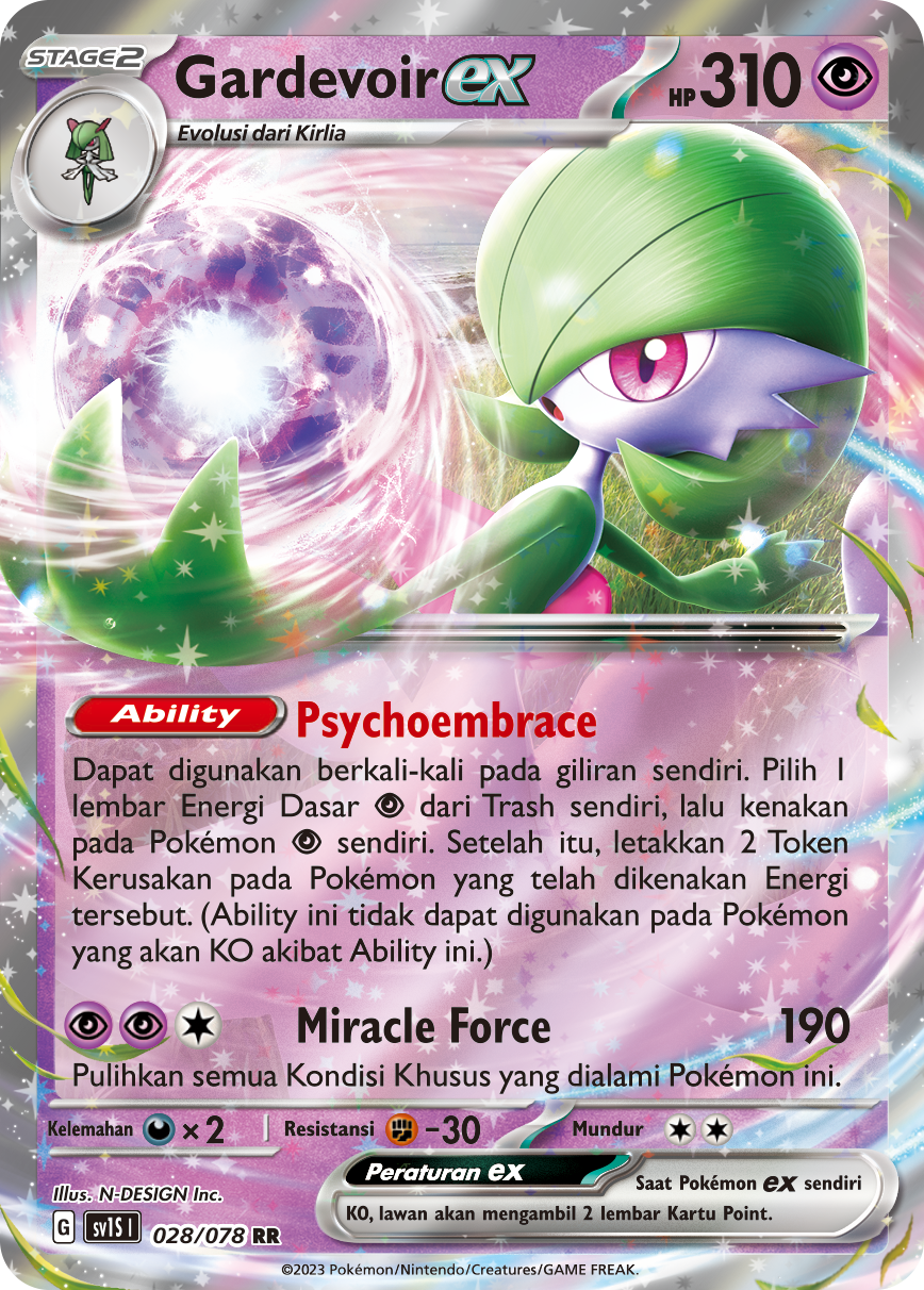 Gardevoir ex 028 — Scarlet ex (Indonesian Pokémon TCG card)