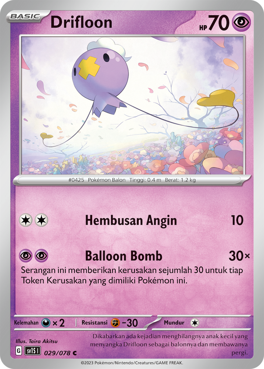 Drifloon 029 — Scarlet ex (Indonesian Pokémon TCG card)