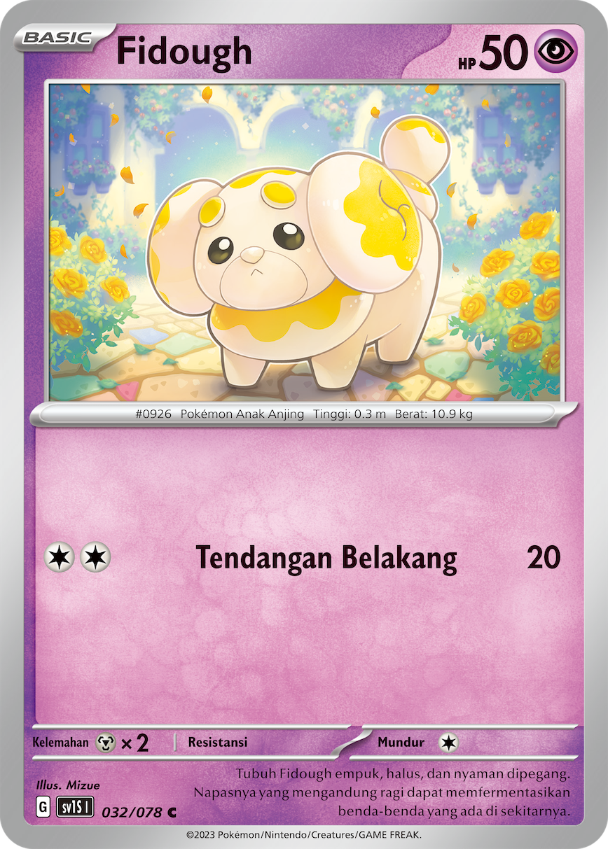 Fidough 032 — Scarlet ex (Indonesian Pokémon TCG card)