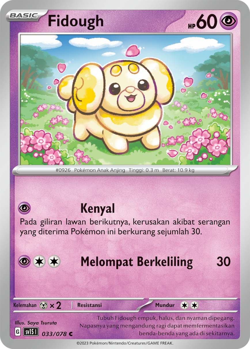 Fidough 033 — Scarlet ex (Indonesian Pokémon TCG card)