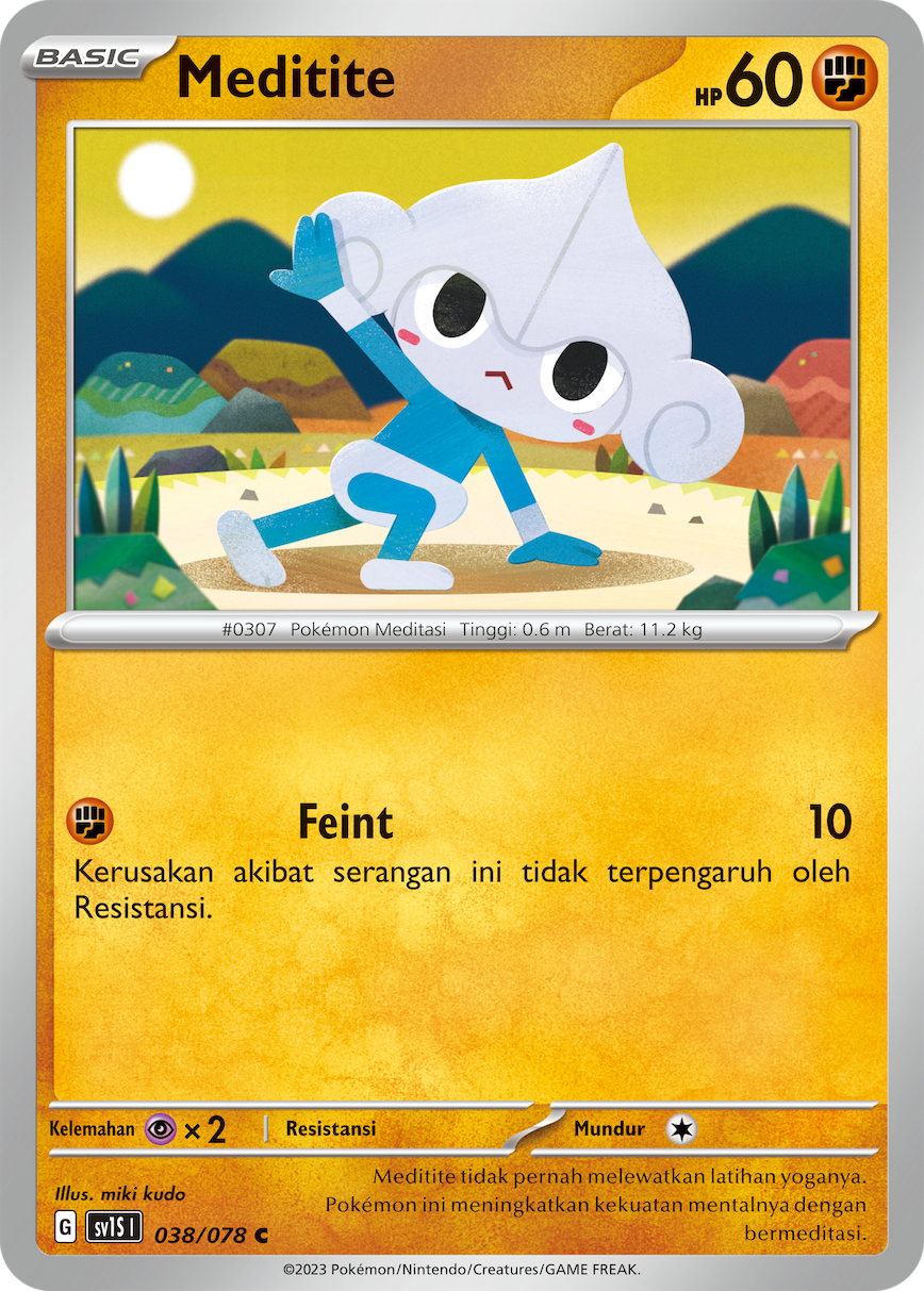 Meditite 038 — Scarlet ex (Indonesian Pokémon TCG card)