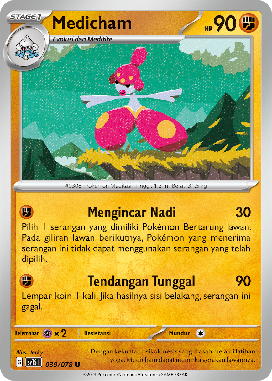 Medicham 039 — Scarlet ex (Indonesian Pokémon TCG card)