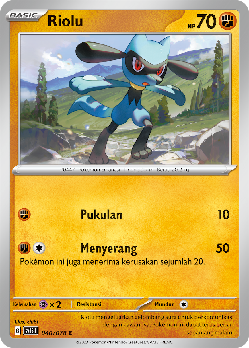 Riolu 040 — Scarlet ex (Indonesian Pokémon TCG card)