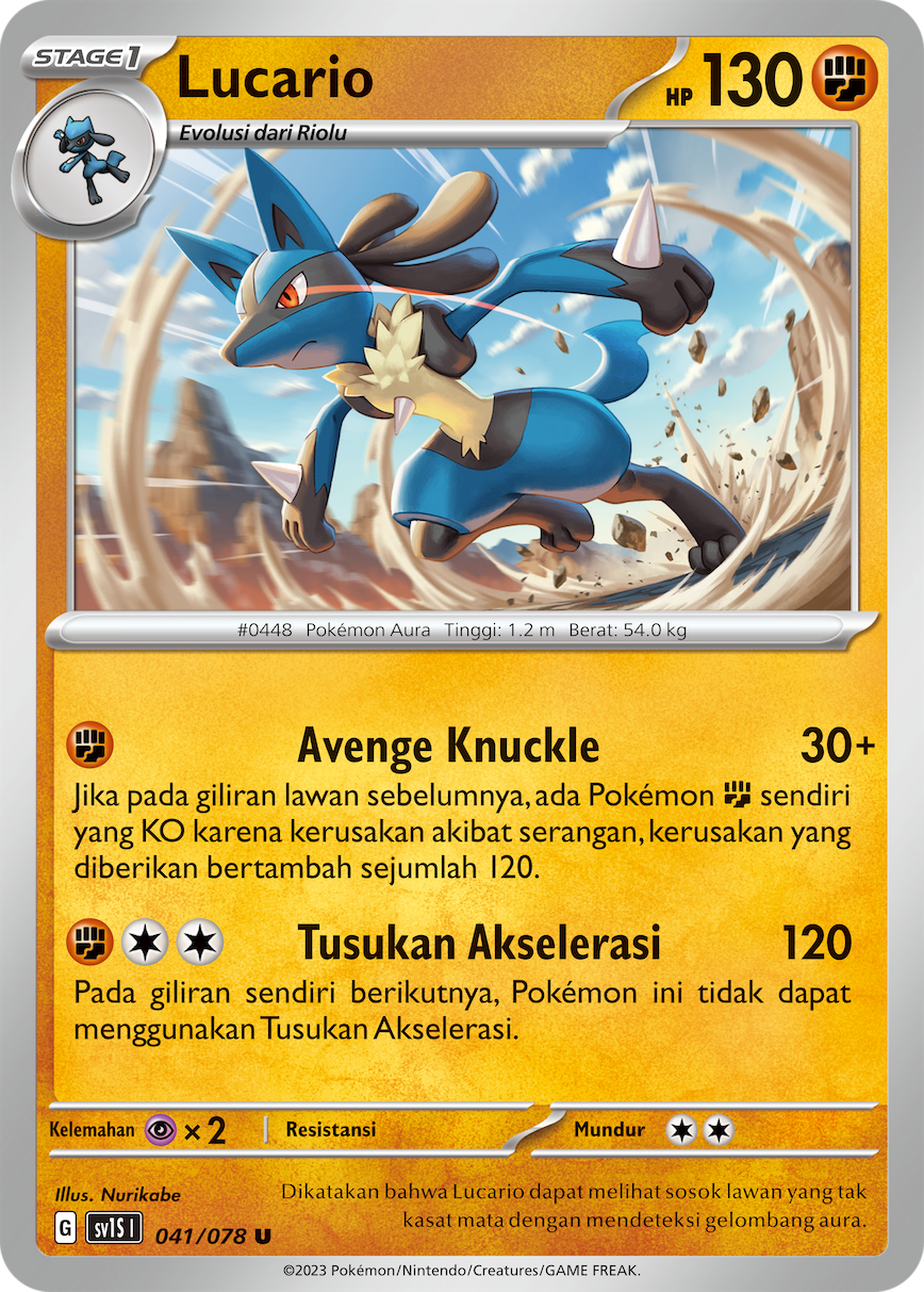 Lucario 041 — Scarlet ex (Indonesian Pokémon TCG card)
