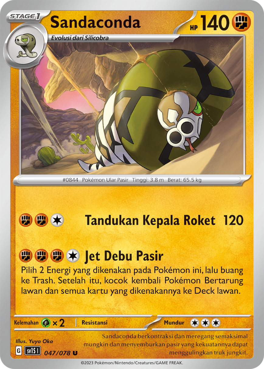 Sandaconda 047 — Scarlet ex (Indonesian Pokémon TCG card)