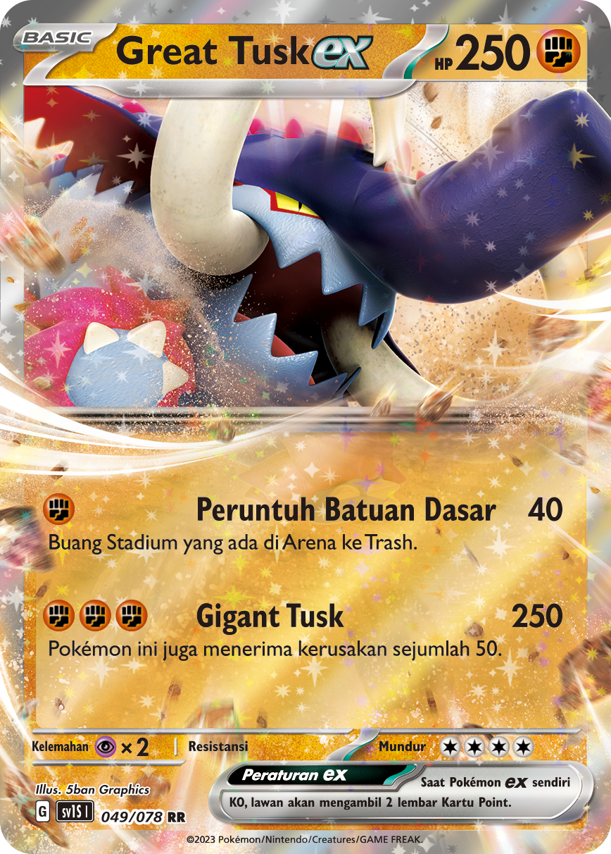 Great Tusk ex 049 — Scarlet ex (Indonesian Pokémon TCG card)