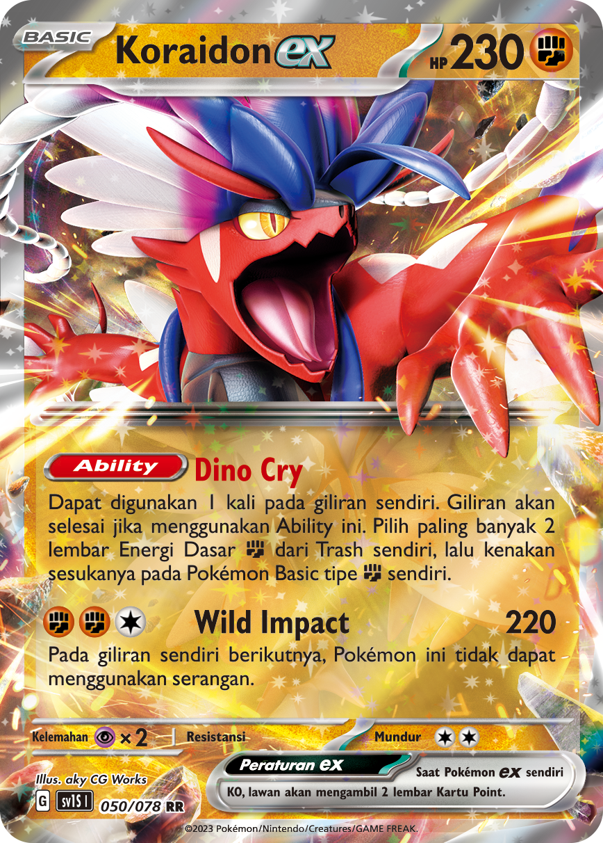Koraidon ex 050 — Scarlet ex (Indonesian Pokémon TCG card)