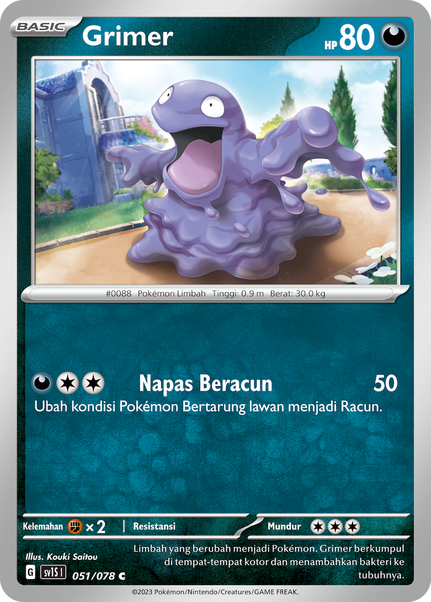 Grimer 051 — Scarlet ex (Indonesian Pokémon TCG card)