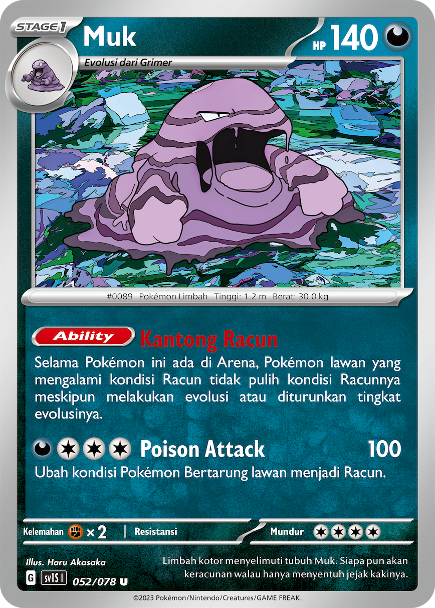 Muk 052 — Scarlet ex (Indonesian Pokémon TCG card)