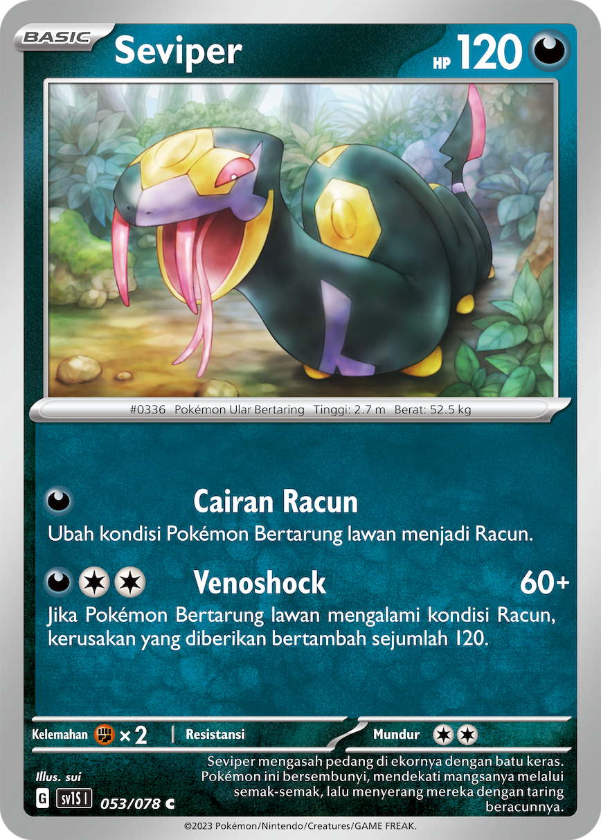 Seviper 053 — Scarlet ex (Indonesian Pokémon TCG card)