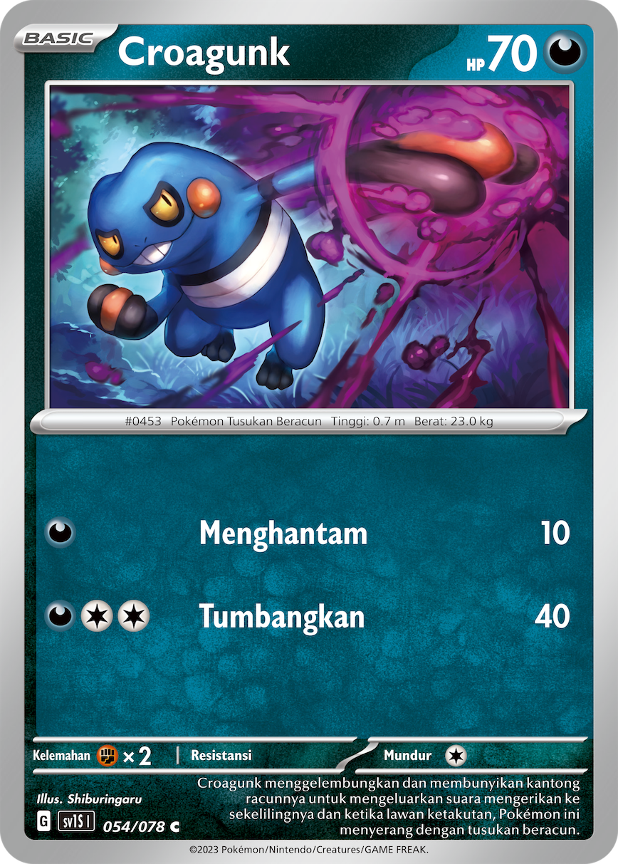 Croagunk 054 — Scarlet ex (Indonesian Pokémon TCG card)