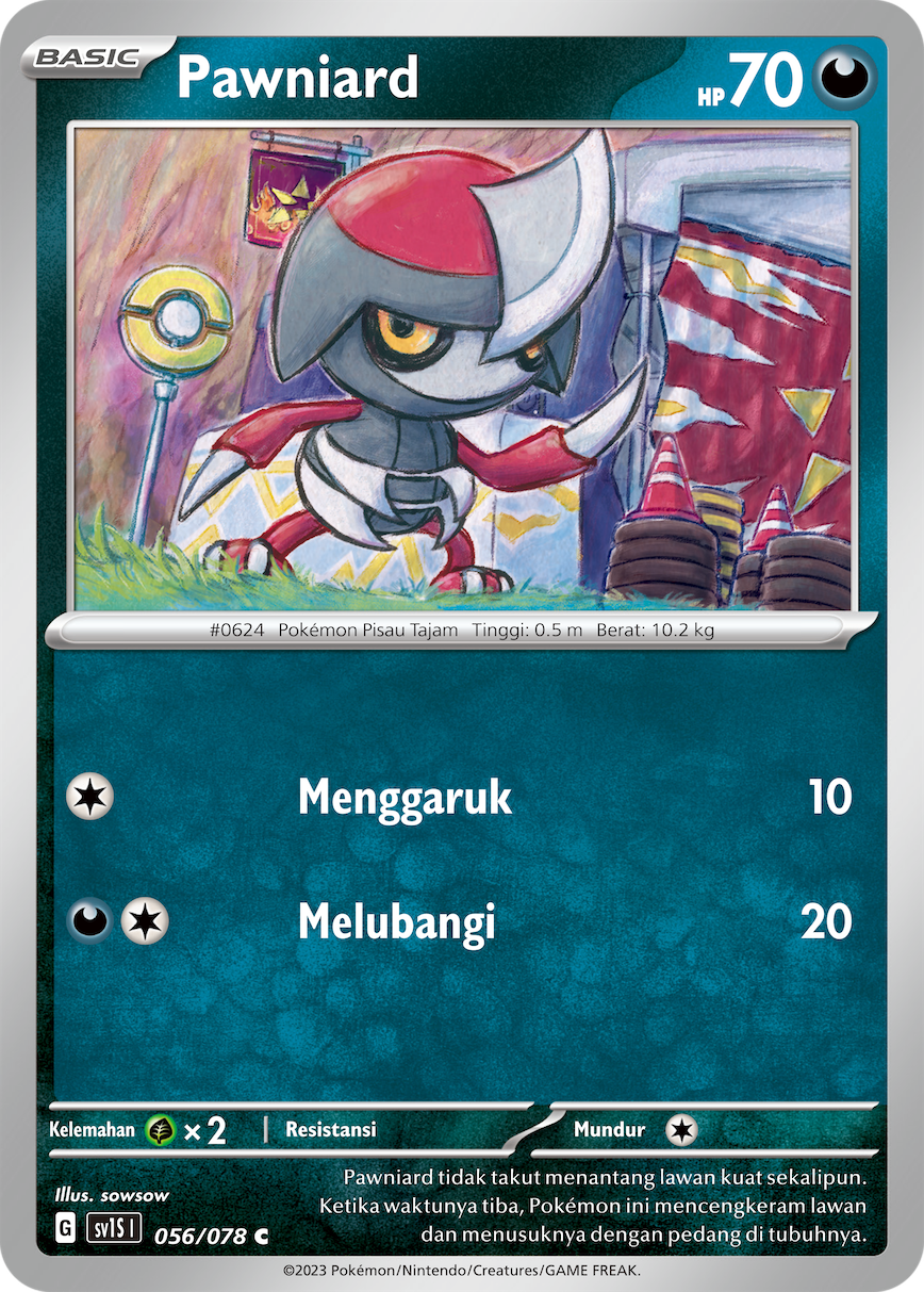 Pawniard 056 — Scarlet ex (Indonesian Pokémon TCG card)