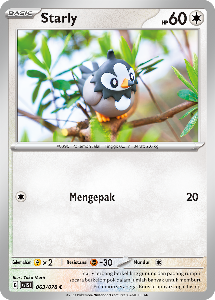 Starly 063 — Scarlet ex (Indonesian Pokémon TCG card)