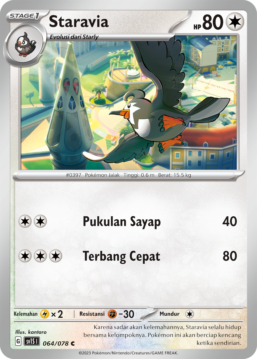 Staravia 064 — Scarlet ex (Indonesian Pokémon TCG card)