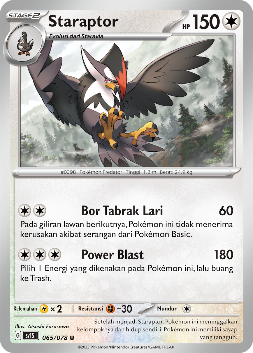 Staraptor 065 — Scarlet ex (Indonesian Pokémon TCG card)