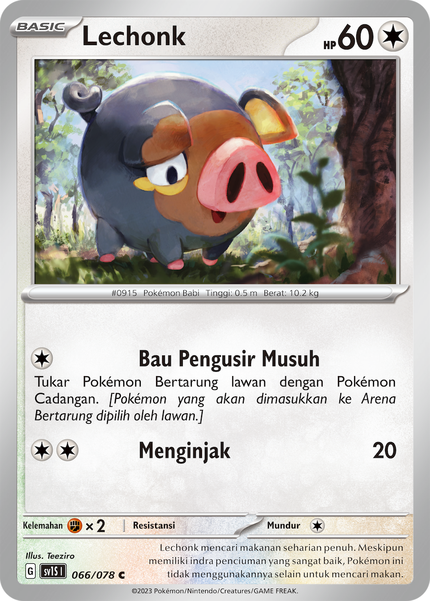 Lechonk 066 — Scarlet ex (Indonesian Pokémon TCG card)