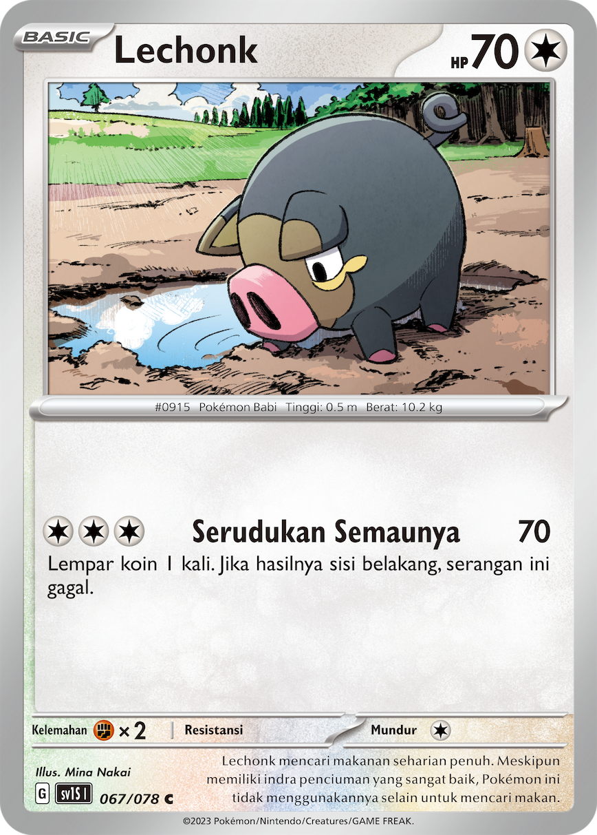 Lechonk 067 — Scarlet ex (Indonesian Pokémon TCG card)
