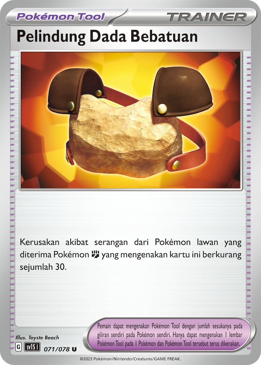 Pelindung Dada Bebatuan 071 — Scarlet ex (Indonesian Pokémon TCG card)