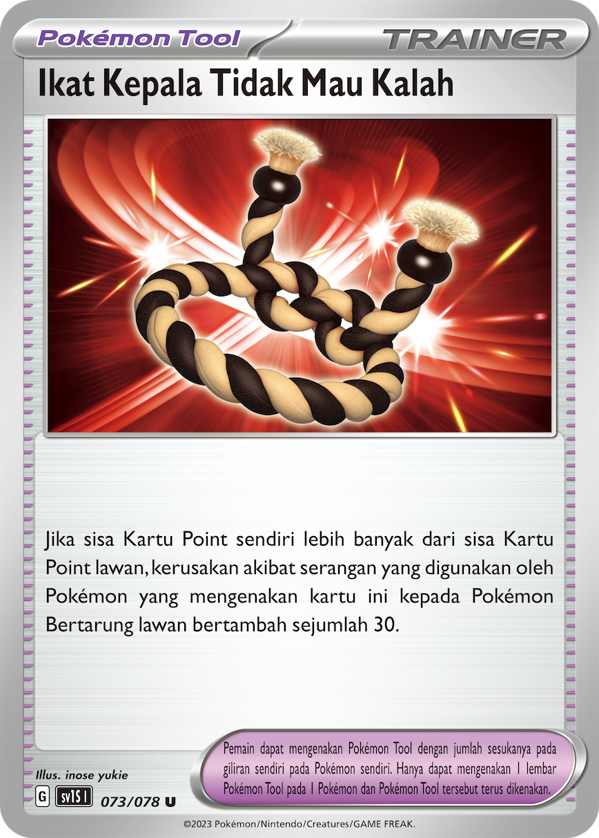 Ikat Kepala Tidak Mau Kalah 073 — Scarlet ex (Indonesian Pokémon TCG card)