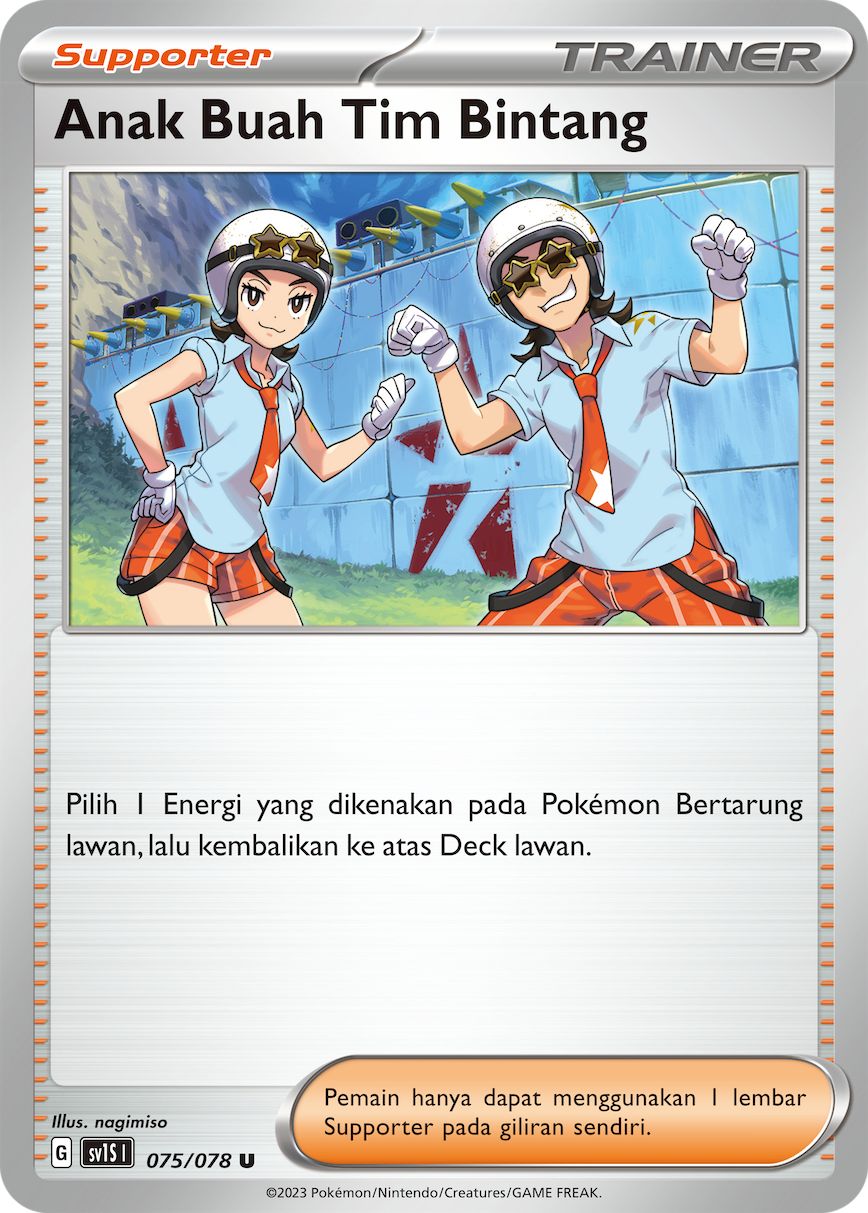Anak Buah Tim Bintang 075 — Scarlet ex (Indonesian Pokémon TCG card)