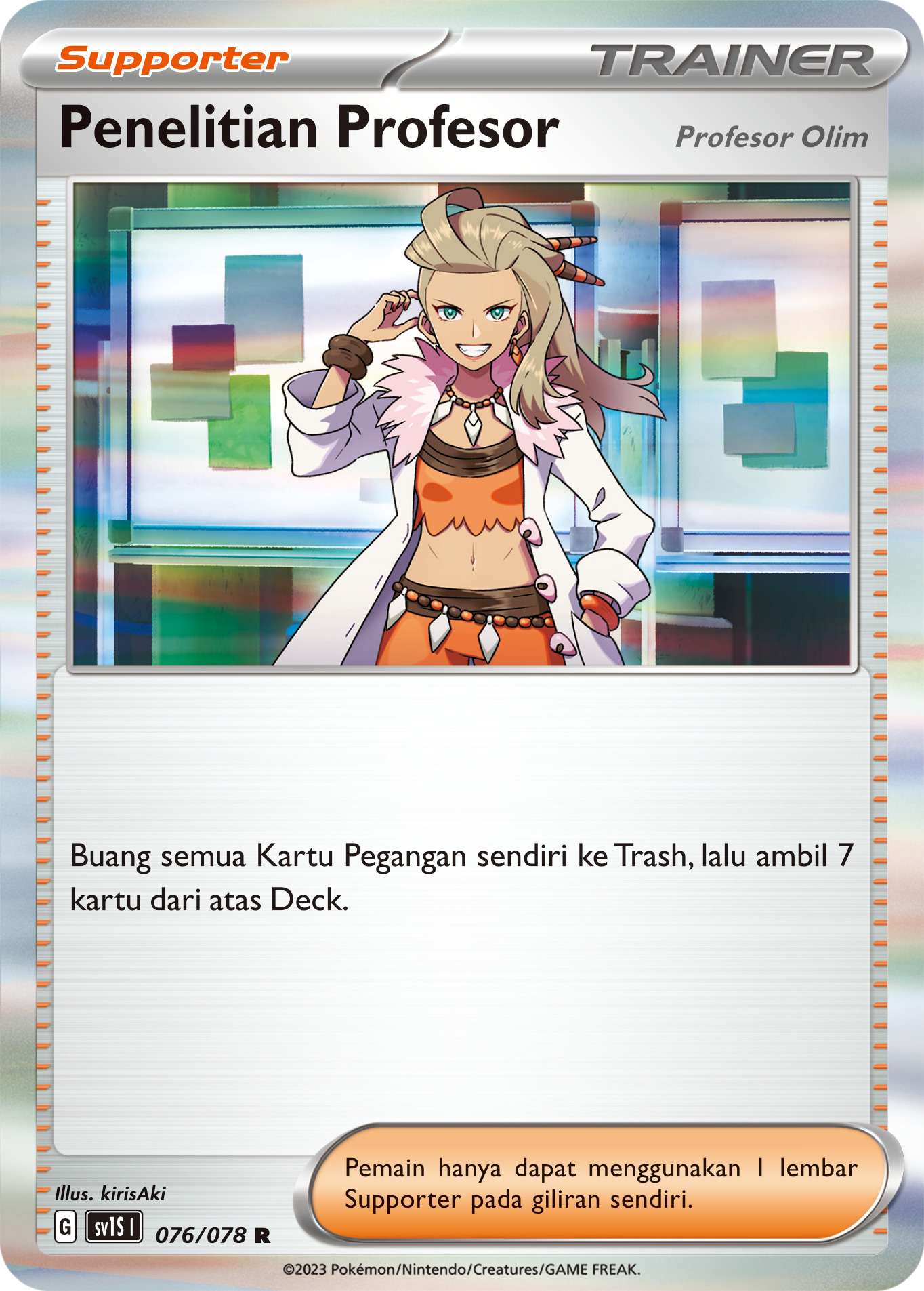 Penelitian Profesor (Profesor Olim) 076 — Scarlet ex (Indonesian Pokémon TCG card)