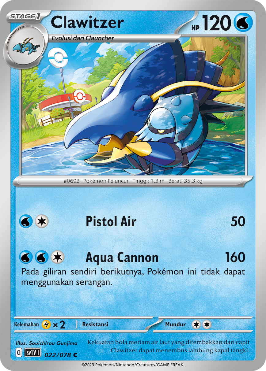 Clawitzer 022 — Violet ex (Indonesian Pokémon TCG card)