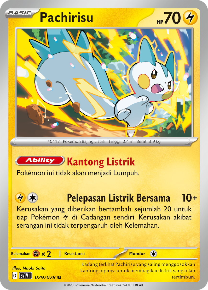 Pachirisu 029 — Violet ex (Indonesian Pokémon TCG card)