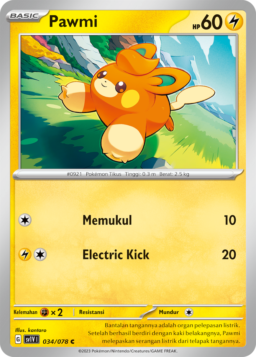 Pawmi 034 — Violet ex (Indonesian Pokémon TCG card)