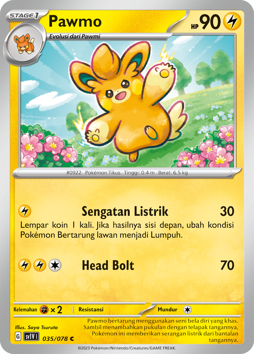 Pawmo 035 — Violet ex (Indonesian Pokémon TCG card)