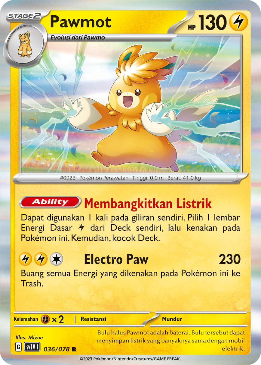 Pawmot 036 — Violet ex (Indonesian Pokémon TCG card)