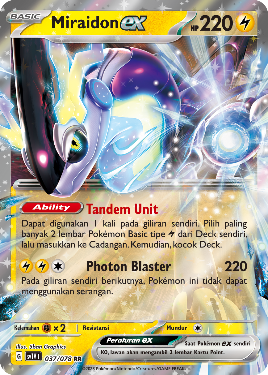 Miraidon ex 037 — Violet ex (Indonesian Pokémon TCG card)