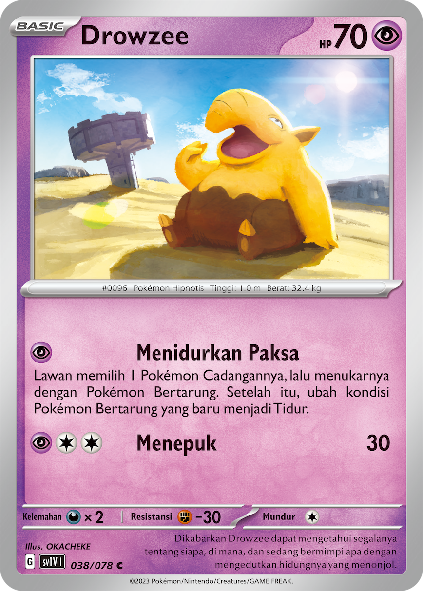 Drowzee 038 — Violet ex (Indonesian Pokémon TCG card)