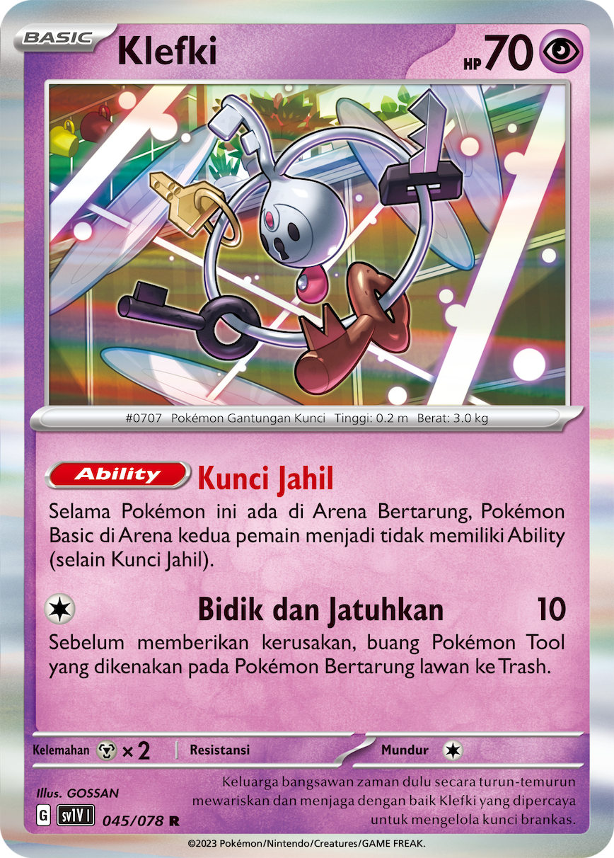 Klefki 045 — Violet ex (Indonesian Pokémon TCG card)