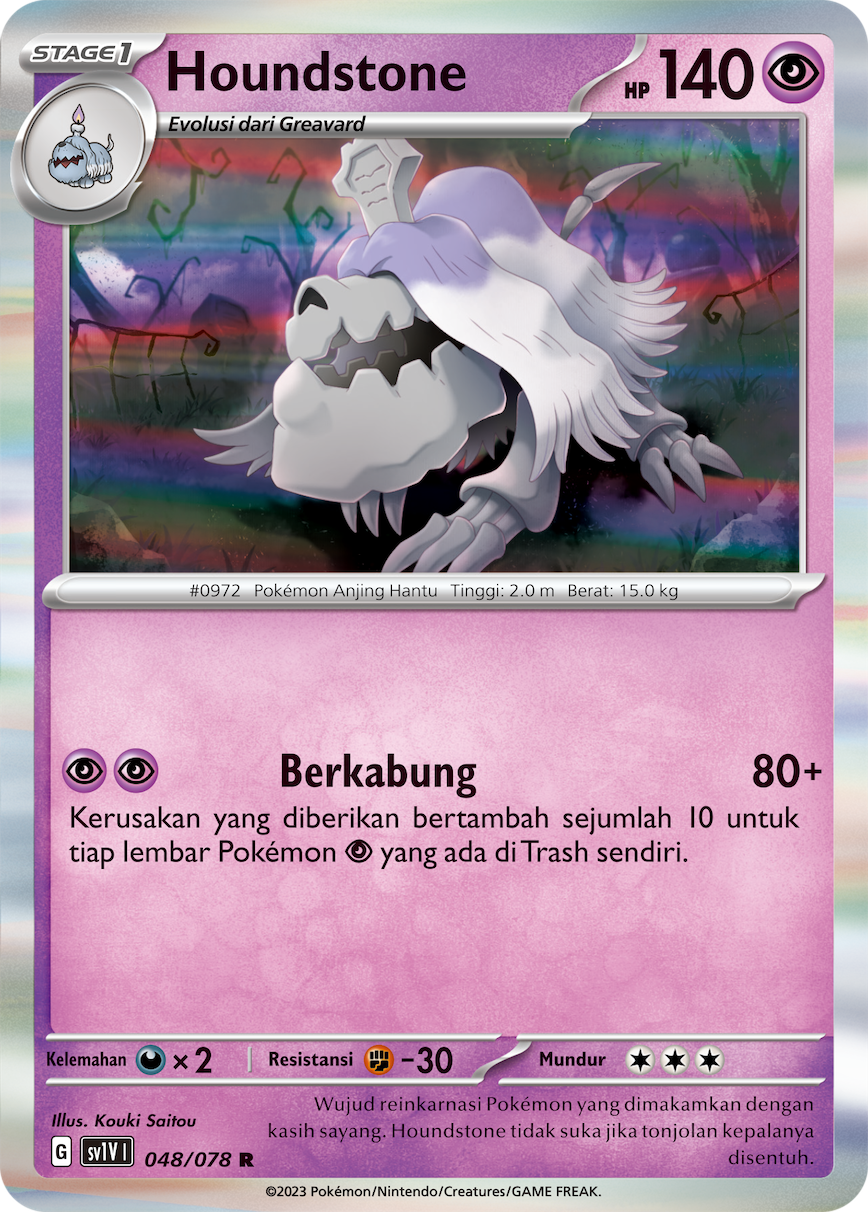 Houndstone 048 — Violet ex (Indonesian Pokémon TCG card)