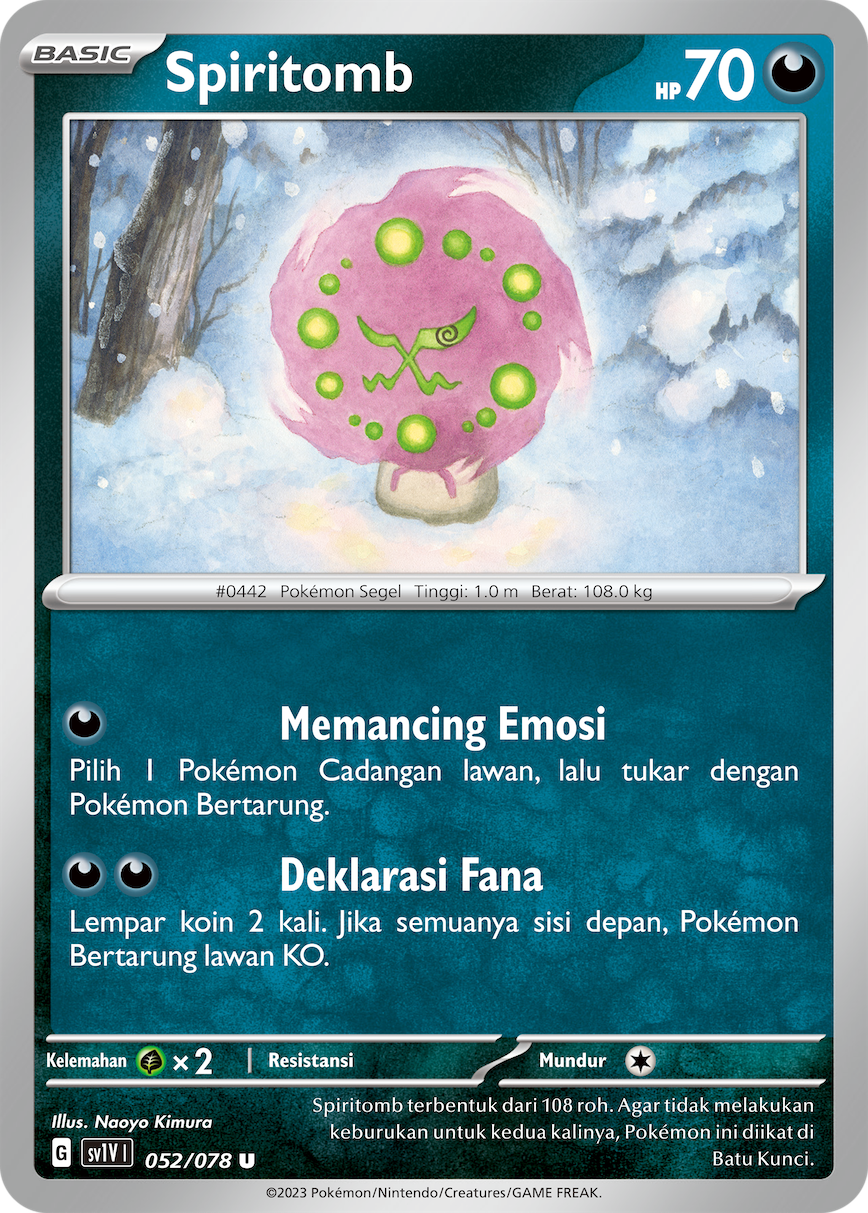 Spiritomb 052 — Violet ex (Indonesian Pokémon TCG card)