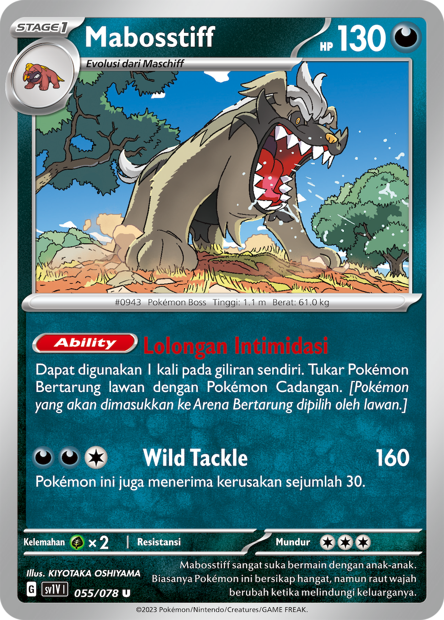 Mabosstiff 055 — Violet ex (Indonesian Pokémon TCG card)