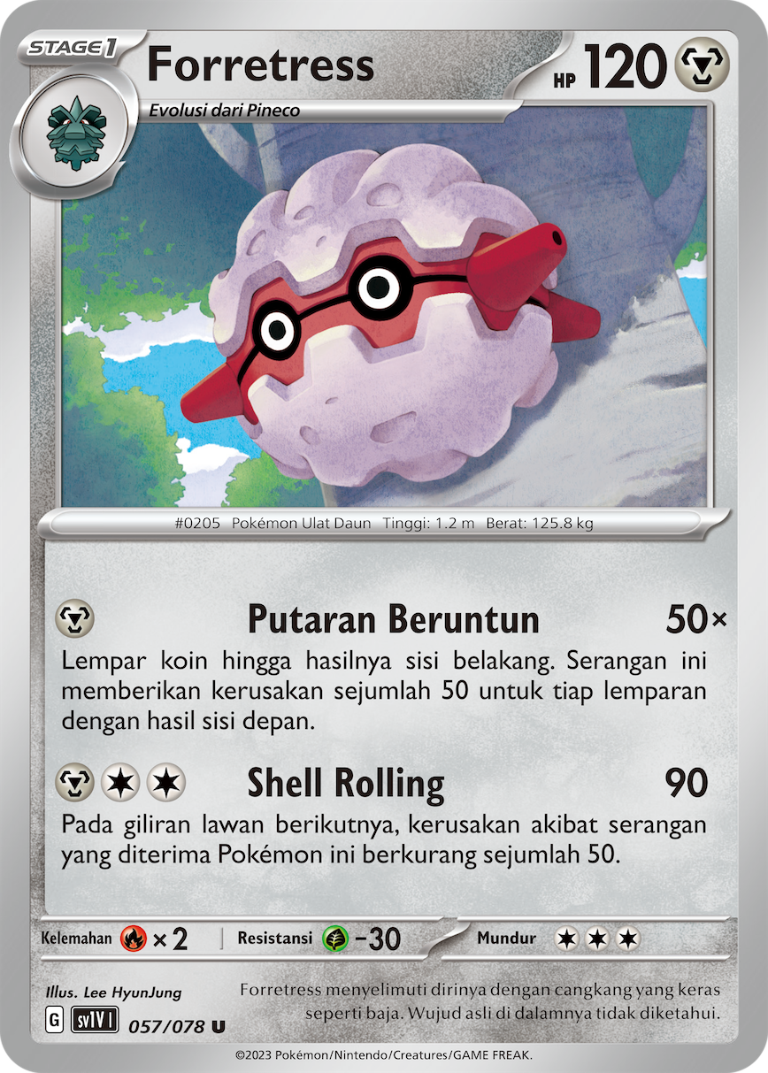 Forretress 057 — Violet ex (Indonesian Pokémon TCG card)