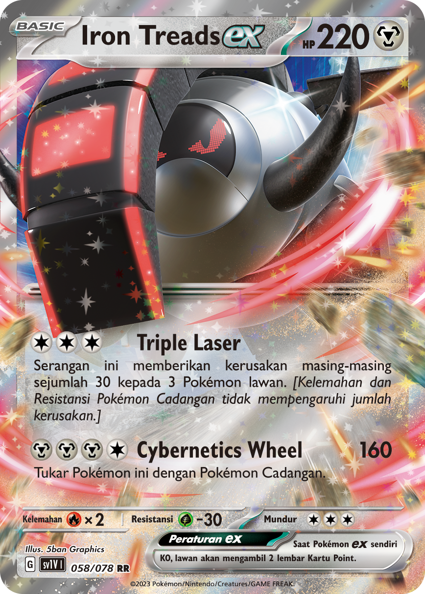 Iron Treads ex 058 — Violet ex (Indonesian Pokémon TCG card)